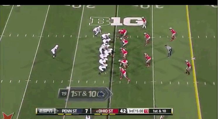 Spence v PSU 2013_beats TE run block